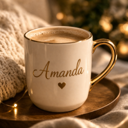 Caneca Personalizada Elegance Gold com Nome